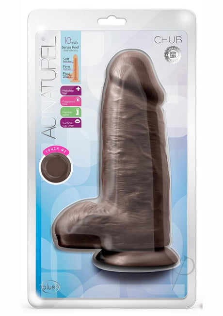 Au Naturel Chub Dildo with Suction Cup 10in - Chocolate