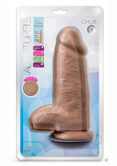 Au Naturel Chub Dildo with Suction Cup 10in - Caramel