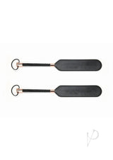 Secret Kisses Faux Leather Paddle - Black/Rose Gold