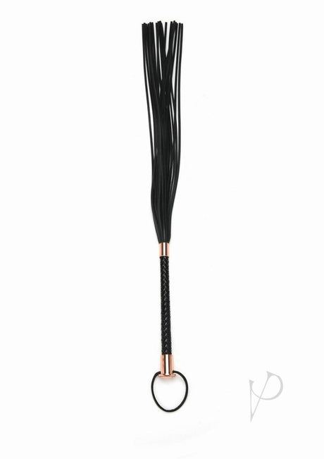 Secret Kisses Faux Leather Flogger - Black/Rose Gold