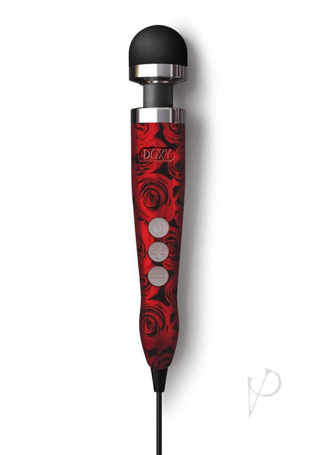 Doxy Die Cast 3 Wand Plug-In Wand Massager - Rose Pattern Red/Black