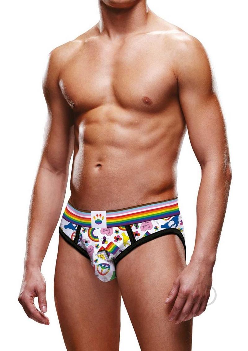 Prowler Pride Love and Peace 1 Brief - XL - Rainbow