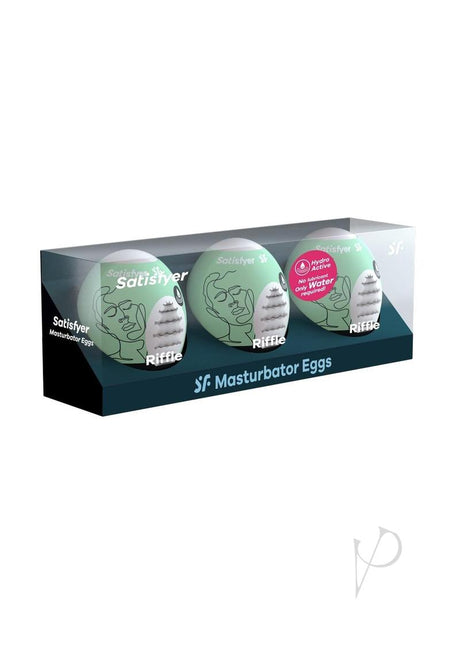 Satisfyer Masturbator Egg 3 Pack Set (Riffle) - Green