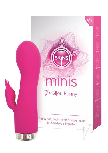 Skins Minis The Bijou Bunny Silicone Vibrator - White/Pink