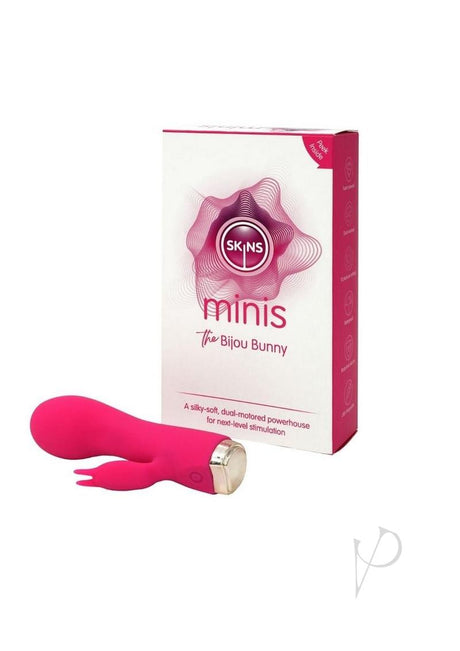 Skins Minis The Bijou Bunny Silicone Vibrator - White/Pink