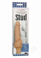 Rechargeable Power Stud Cliterrific Silicone Vibrating Dildo -Vanilla