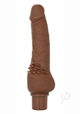 Rechargeable Power Stud Cliterrific Silicone Vibrating Dildo - Chocolate