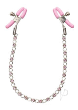 Nipple Play Crystal Chain Nipple Clamps - Pink