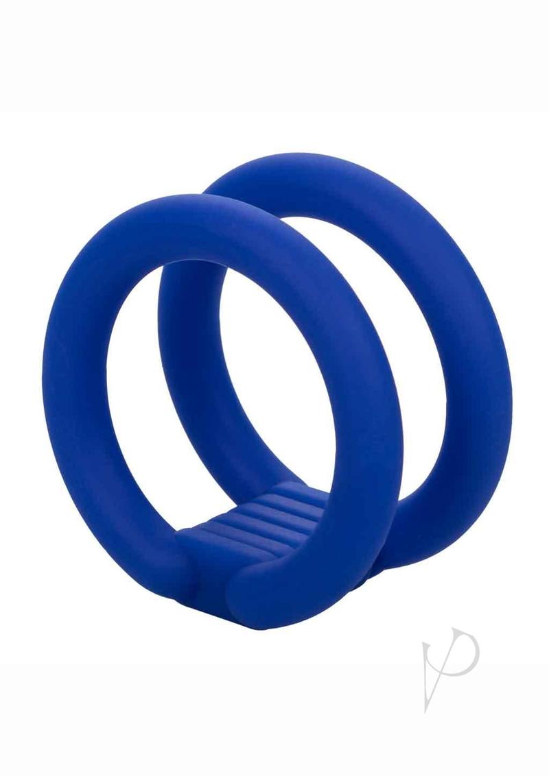 Admiral Dual Silicone Cock Ring - Blue