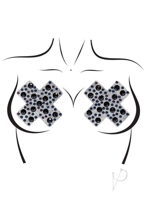 Leg Avenue X Factor Adhesive Nipple Jewel Stickers - O/S - Black