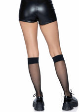 Leg Avenue Micro Net Knee Socks - OS - Black