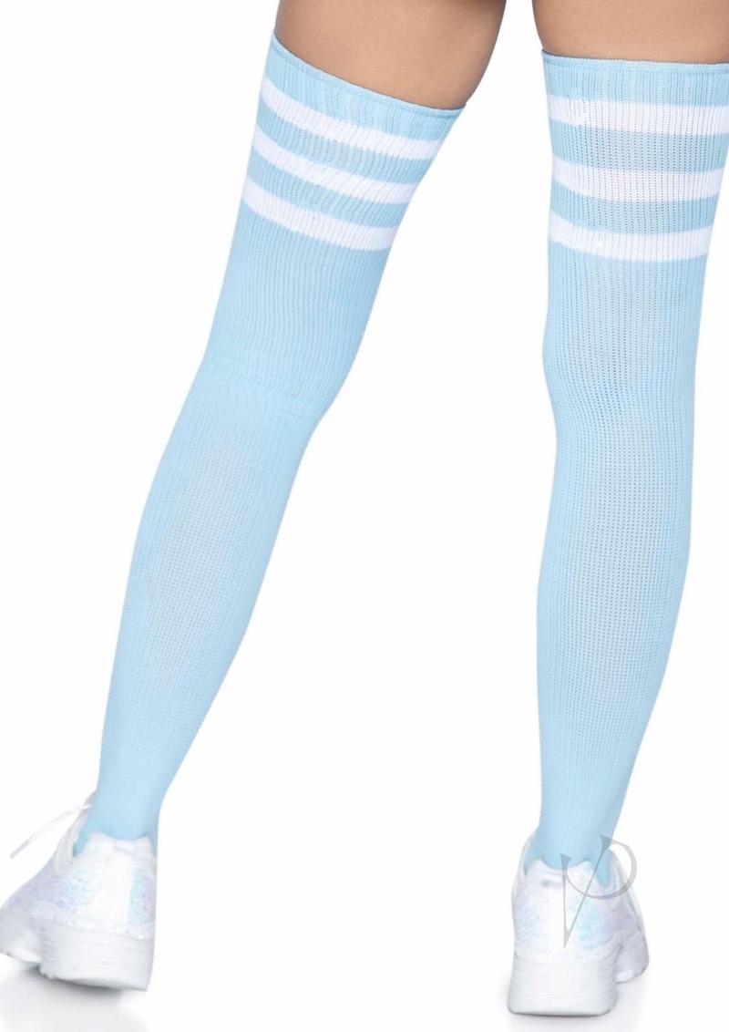 Leg Avenue Athlete Thigh Hi 3 Stripe Top - OS - Light Blue