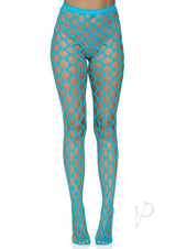 Leg Avenue Jumbo Pothole Net Tights - O/S - Neon Blue