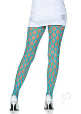 Leg Avenue Jumbo Pothole Net Tights - OS - Neon Blue