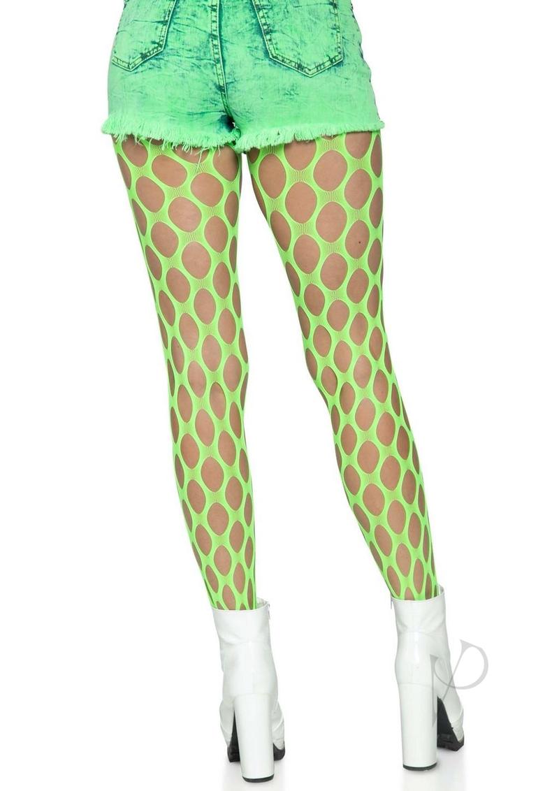 Leg Avenue Jumbo Pothole Net Tights - OS - Neon Green