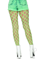 Leg Avenue Jumbo Pothole Net Tights - OS - Neon Green