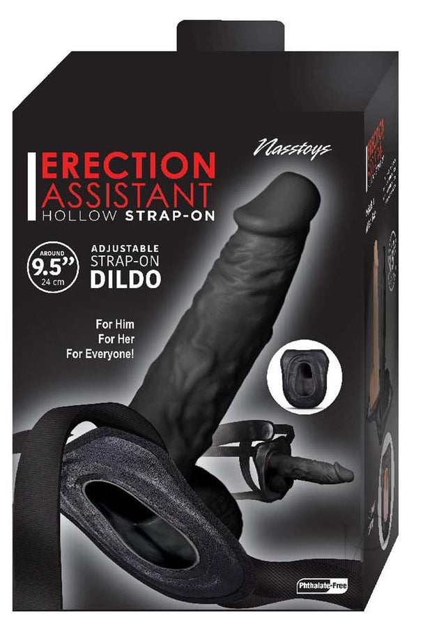 Erection Assistant Hollow Strap-On 9.5in - Black