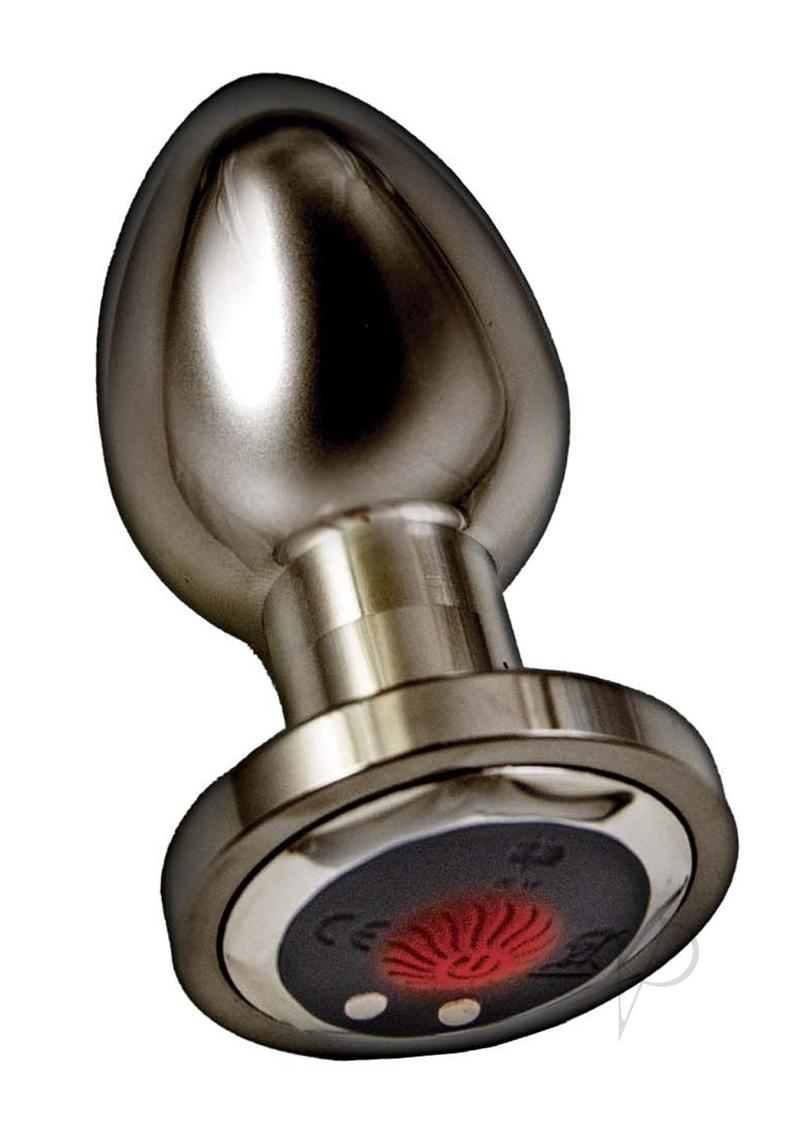 Ass-Sation Rechargeable Vibrating Metal Anal Plug with Remote Control - Black