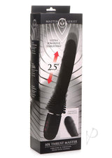 Master Series Vibrating and Thrusting Rechargeable Silicone Dildo - Black
