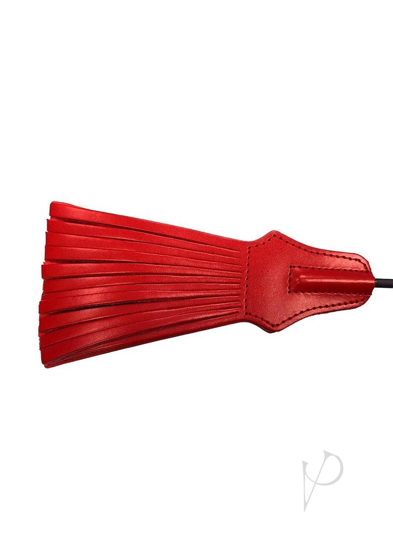 Rouge Tasselled Leather Riding Crop - Red/Black