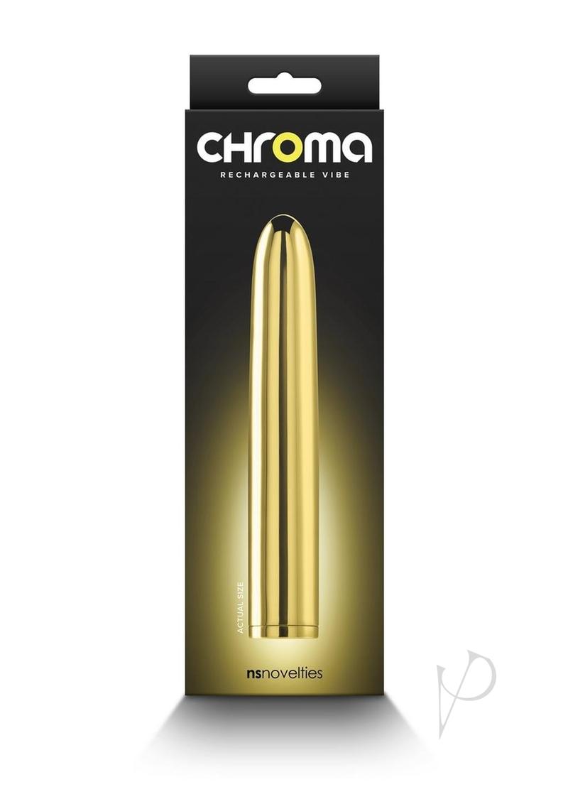 Chroma Classic Rechargeable Vibrator 7in - Gold