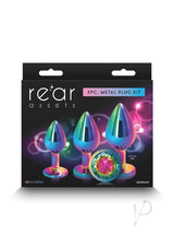 Rear Assets Aluminum Anal Plug Trainer Kit (3 pieces) - Rainbow