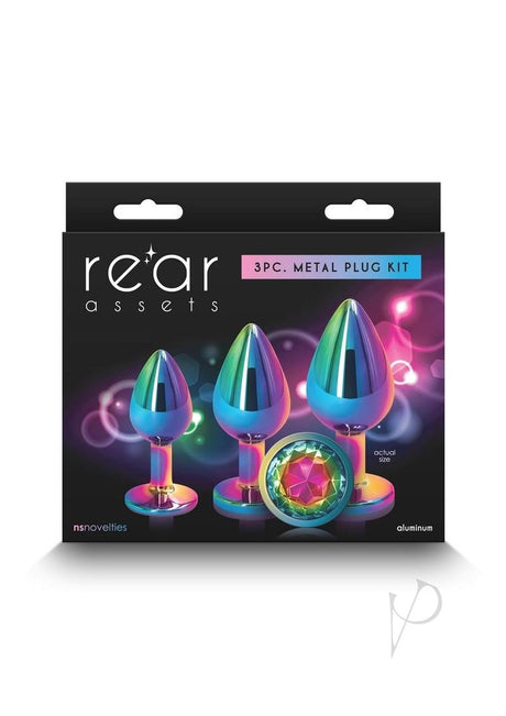 Rear Assets Aluminum Anal Plug Trainer Kit (3 pieces) - Rainbow
