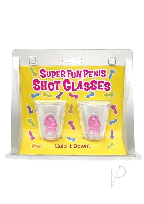Super Fun Penis Shot Glasses (2 per Set) - Clear/Pink