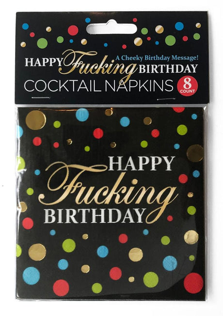 Happy F'n Birthday Napkins (8 per Pack) - Multicolor