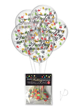 Happy F`n Birthday Confetti Balloons (5 per Pack) - Multicolor