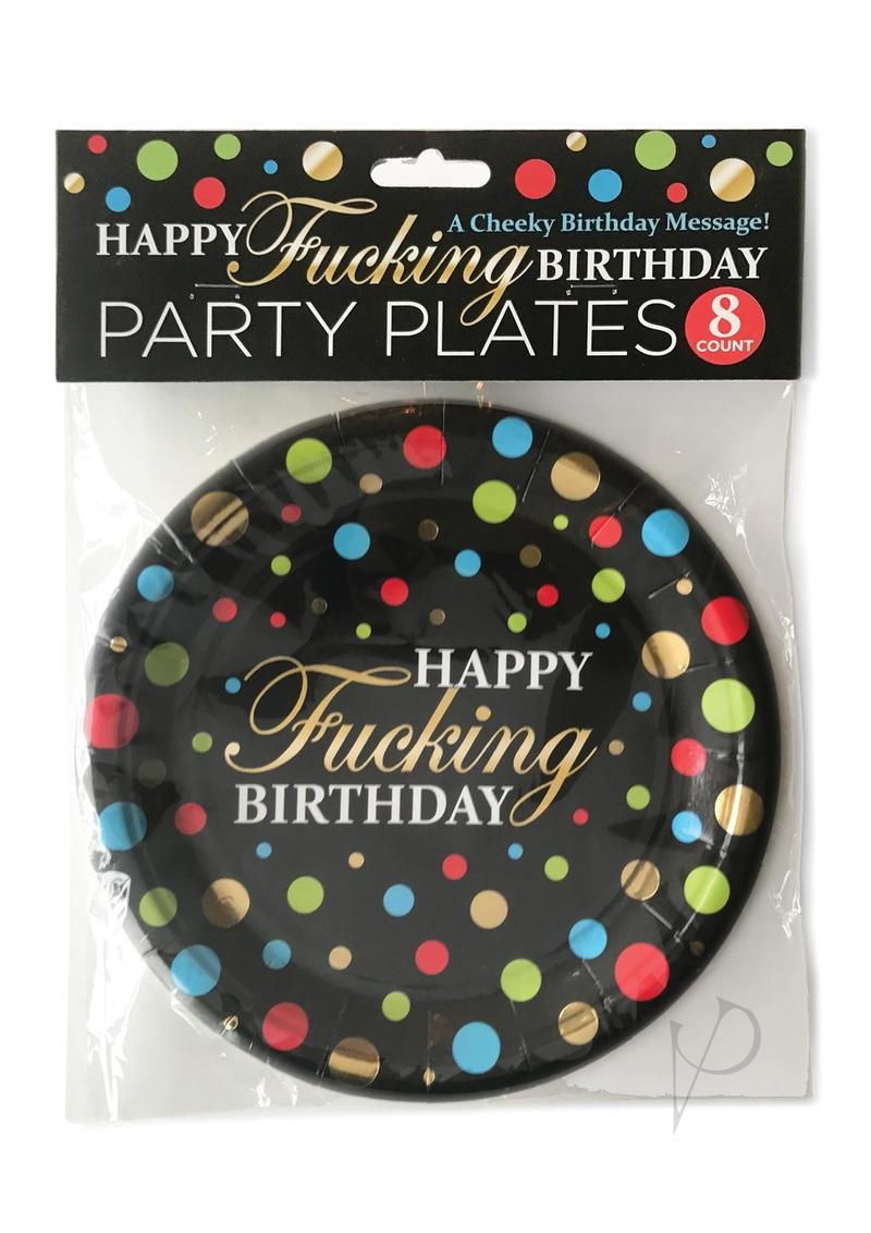 Happy F'n Birthday Plates (8 per Pack) - Multicolor