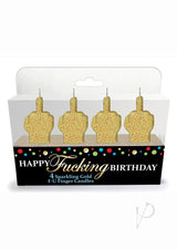 Happy F'n Birthday FU Candles (4 per set) - Gold
