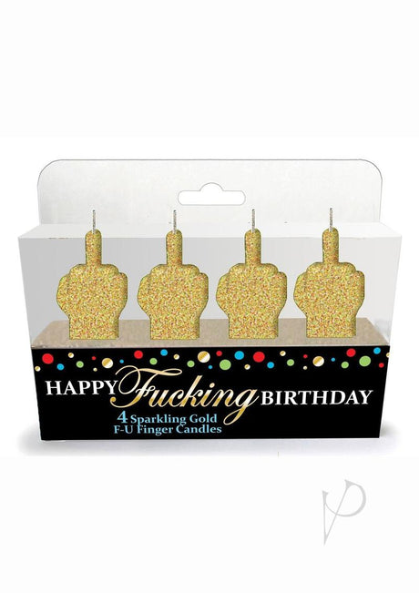 Happy F'n Birthday FU Candles (4 per set) - Gold
