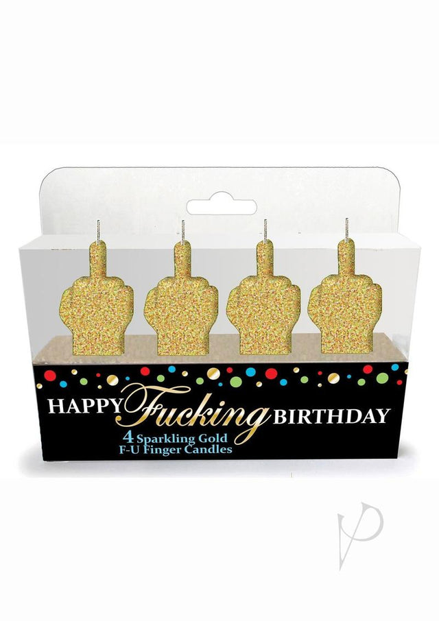 Happy F'n Birthday FU Candles (4 per set) - Gold