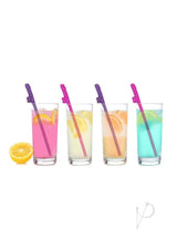 Super Fun Penis Party Straws (8 per Pack) - Pink/Purple