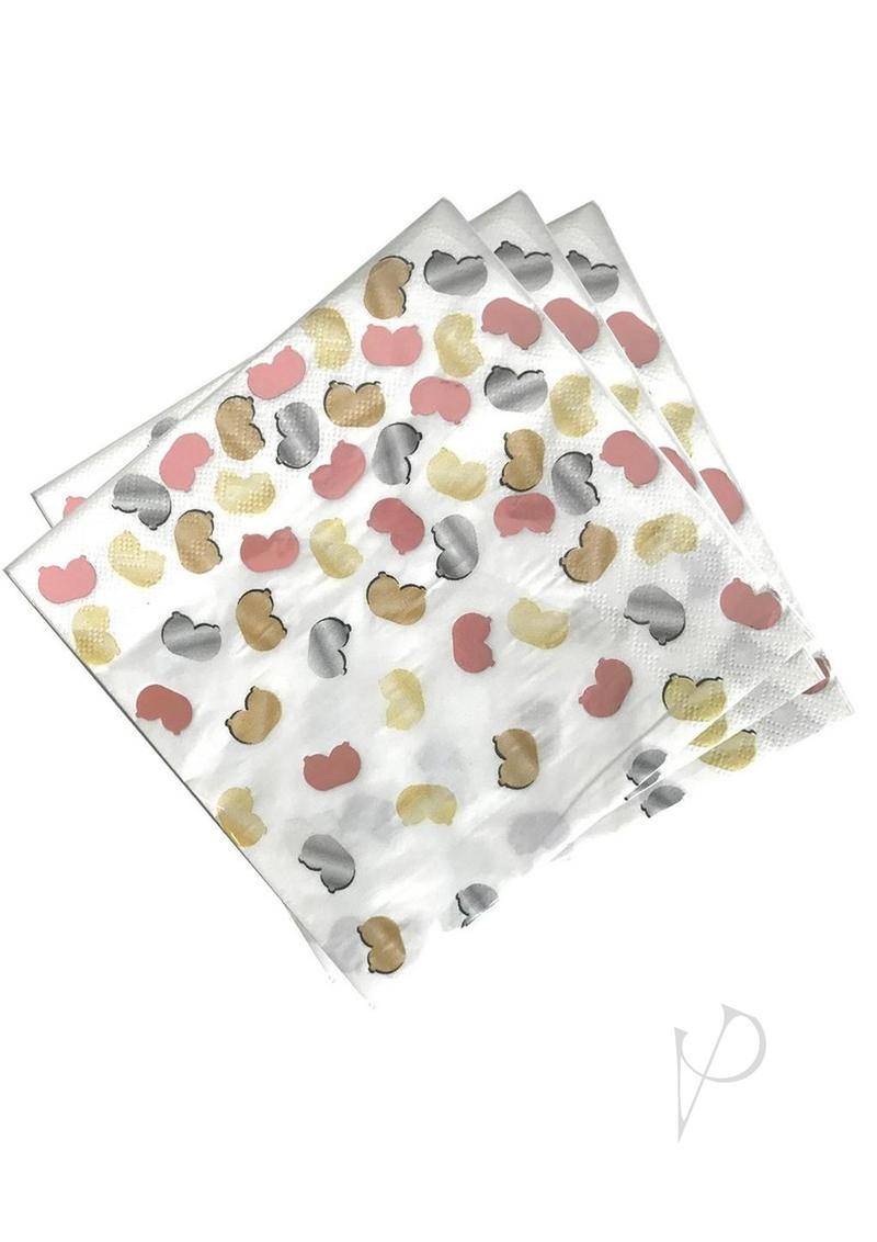 Glitterati Boobie Party Napkins (8 per Pack) - Multicolor