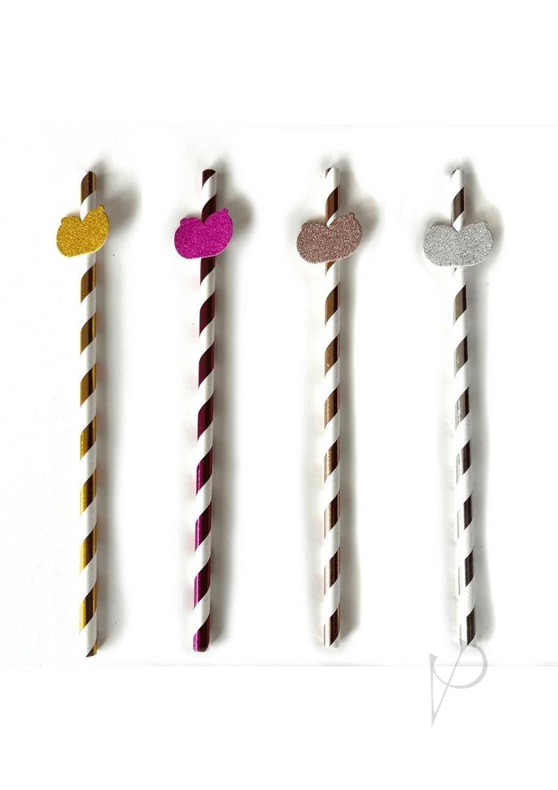 Glitterati Boobie Party Tall Party Straws (8 per Pack) - Assorted Color
