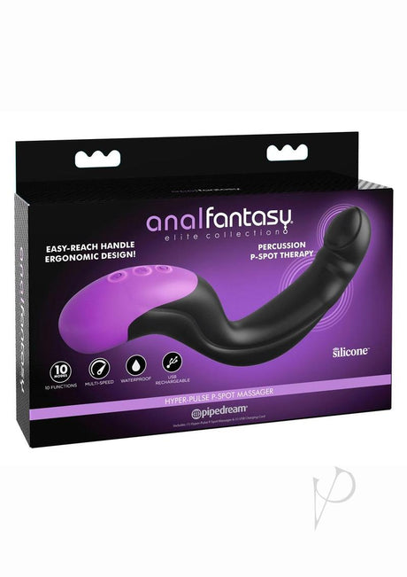 Anal Fantasy Elite Hyper-Pulse Rechargeable Silicone P-Spot Massager - Black