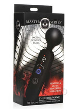 Master Series Thunder Wand 72X Rechargeable Silicone Heating Wand Massager - Black