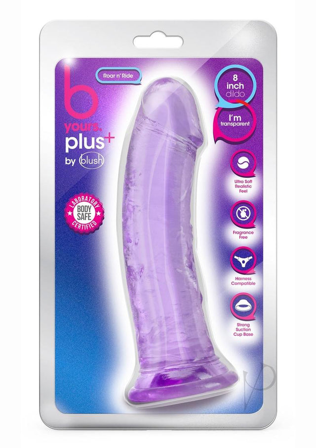 B Yours Plus Roar n' Ride Realistic Dildo 8in - Purple