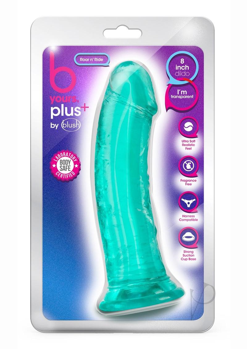 B Yours Plus Roar n' Ride Realistic Dildo 8in - Teal