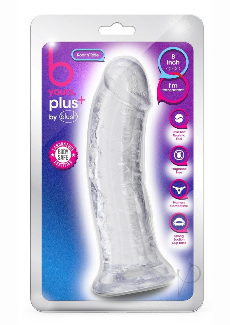 B Yours Plus Roar n' Ride Realistic Dildo 8in - Clear
