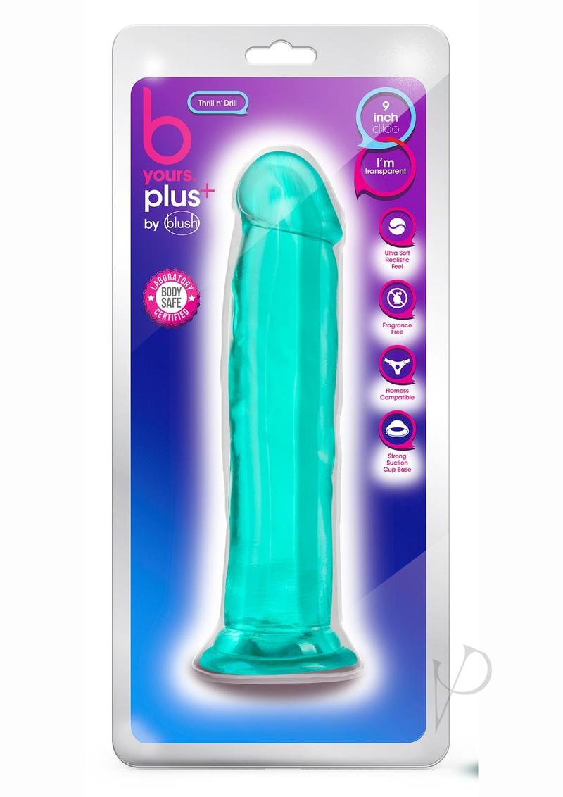 B Yours Plus Thrill n' Drill Realistic Dildo 9in - Teal