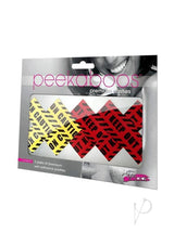 Peekaboos Caution X Pasties - Yellow/Red