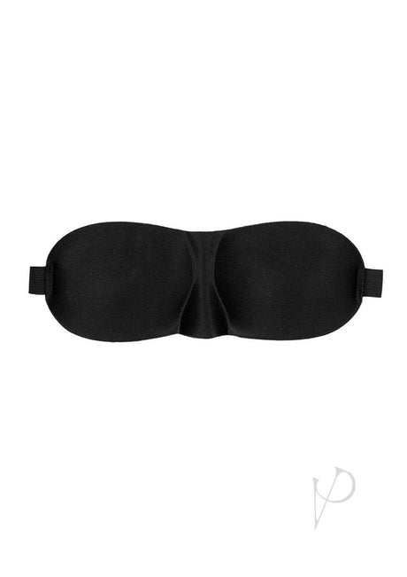 Ouch! Satin Curvy Eye Mask with Elastic Straps - Black