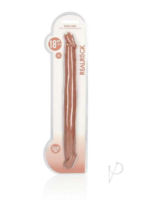 RealRock Skin Realistic Double Dildo 18in - Caramel