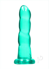 RealRock Crystal Clear Dildo with Suction Cup 7in - Turquoise