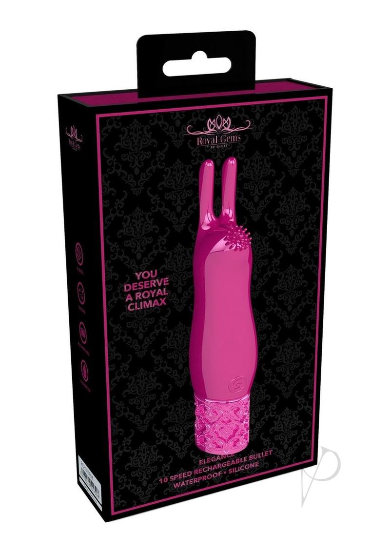 Royal Gems Elegance Silicone Rechargeable Bullet - Pink