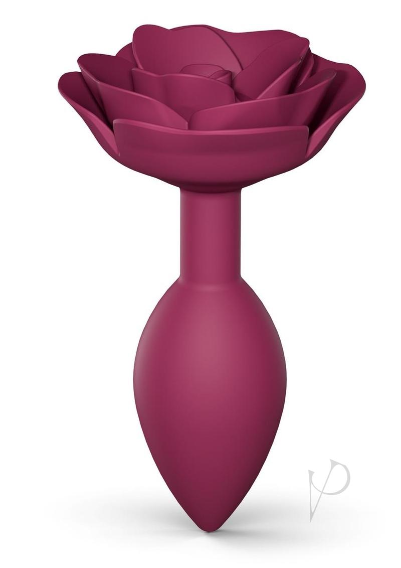 Open Roses Silicone Anal Plug - Medium - Plum Star