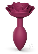 Open Roses Silicone Anal Plug - Medium - Plum Star